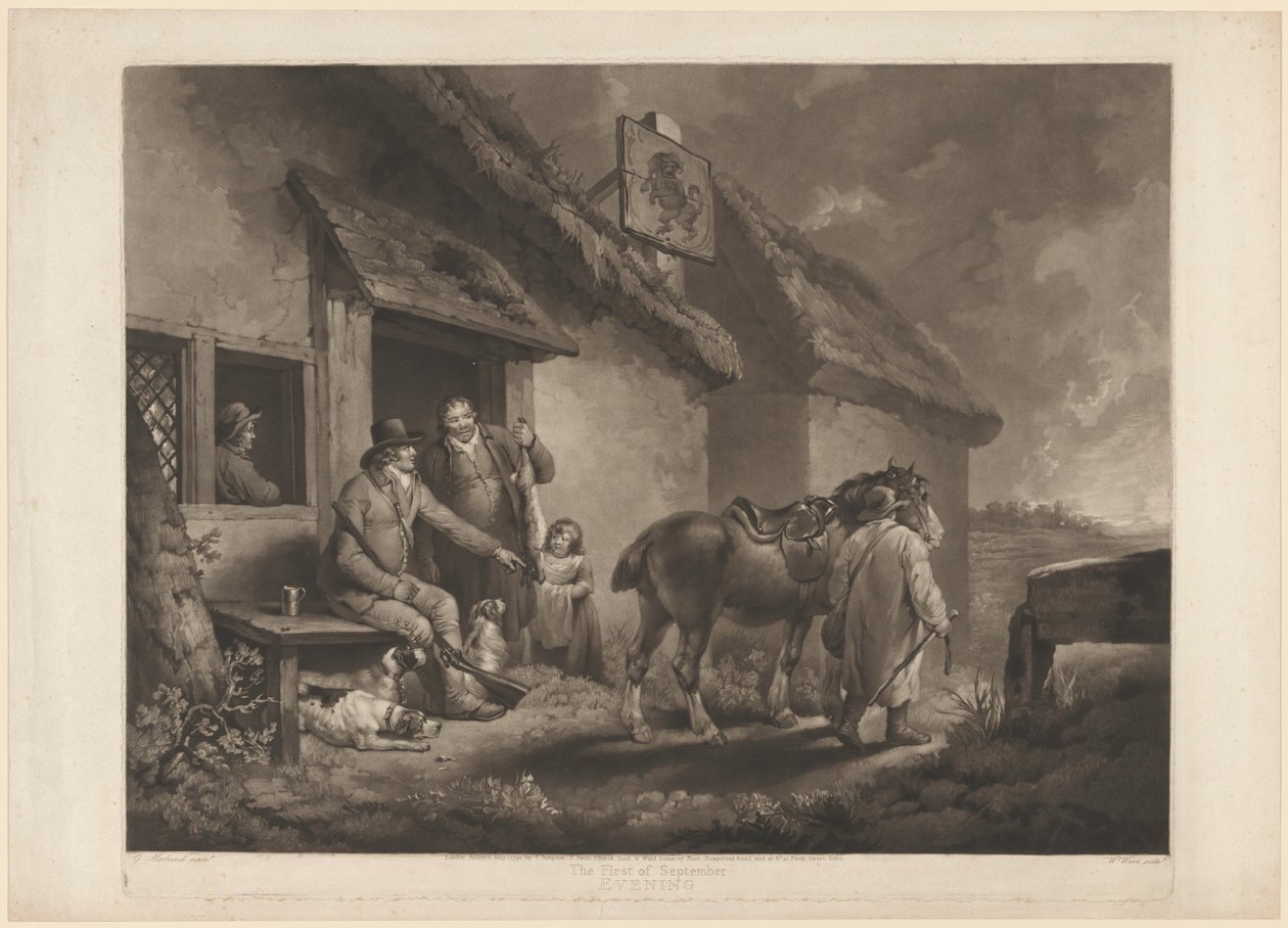 Szeptember elseje, este alkotó: William Ward after George Morland