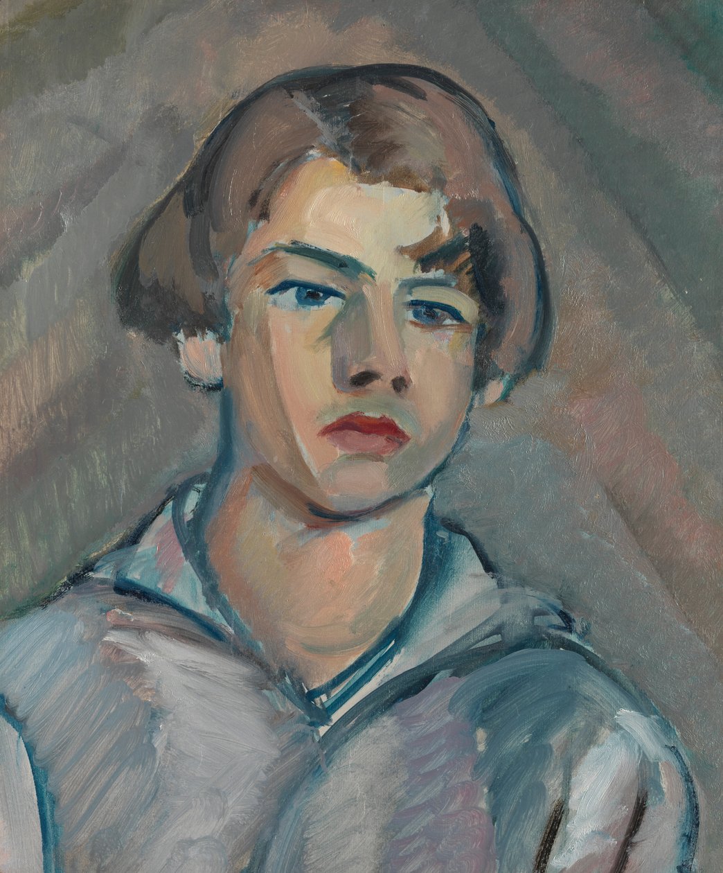 Hosszú hajú fiatal férfi portréja alkotó: William Watson Peploe