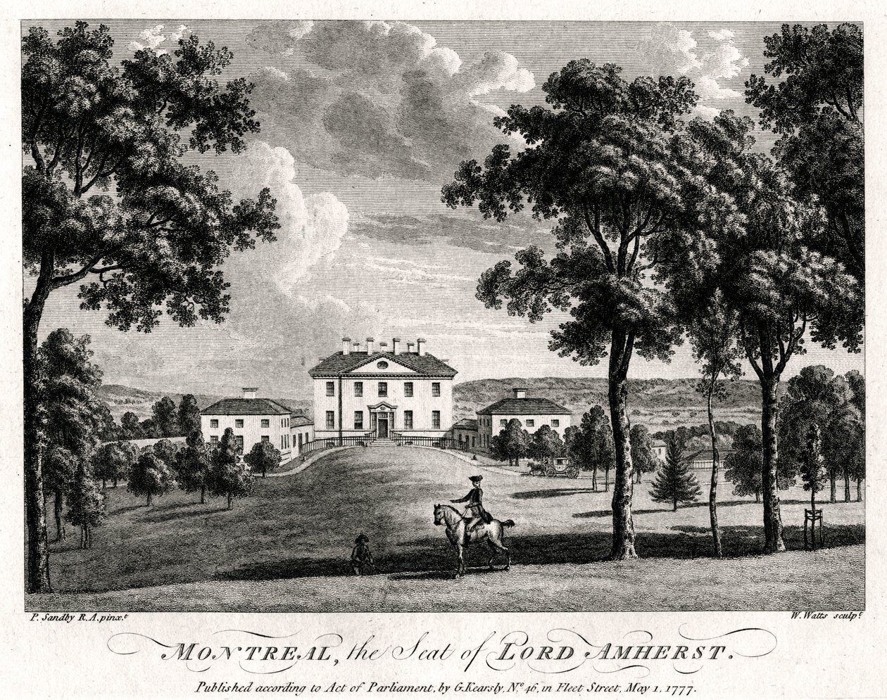 Montreal, Lord Amherst székhelye, 1777 alkotó: William Watts