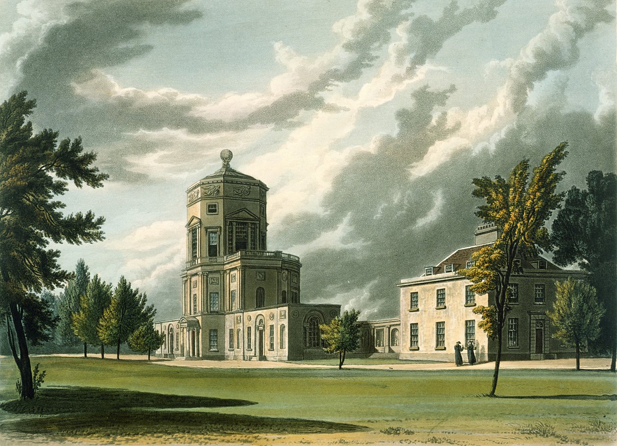 Az Astronomical Observatory külseje, illusztráció Oxford történetéből, Joseph Constantine Stadler (fl.1780-1813) metszete, pub. R. Ackermann, 1813 (akvatinta) alkotó: William Westall