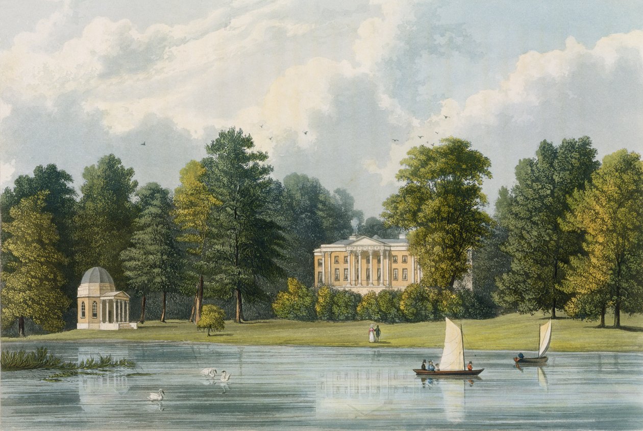 Hampton House, Richard Gilson Reeve (1803-89) metszete, megjelent 1828-ban. alkotó: William Westall