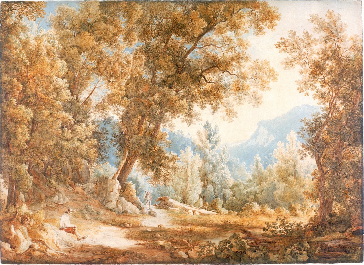 Táj figurákkal, 1807-1820 körül (akvarell) alkotó: William Westall