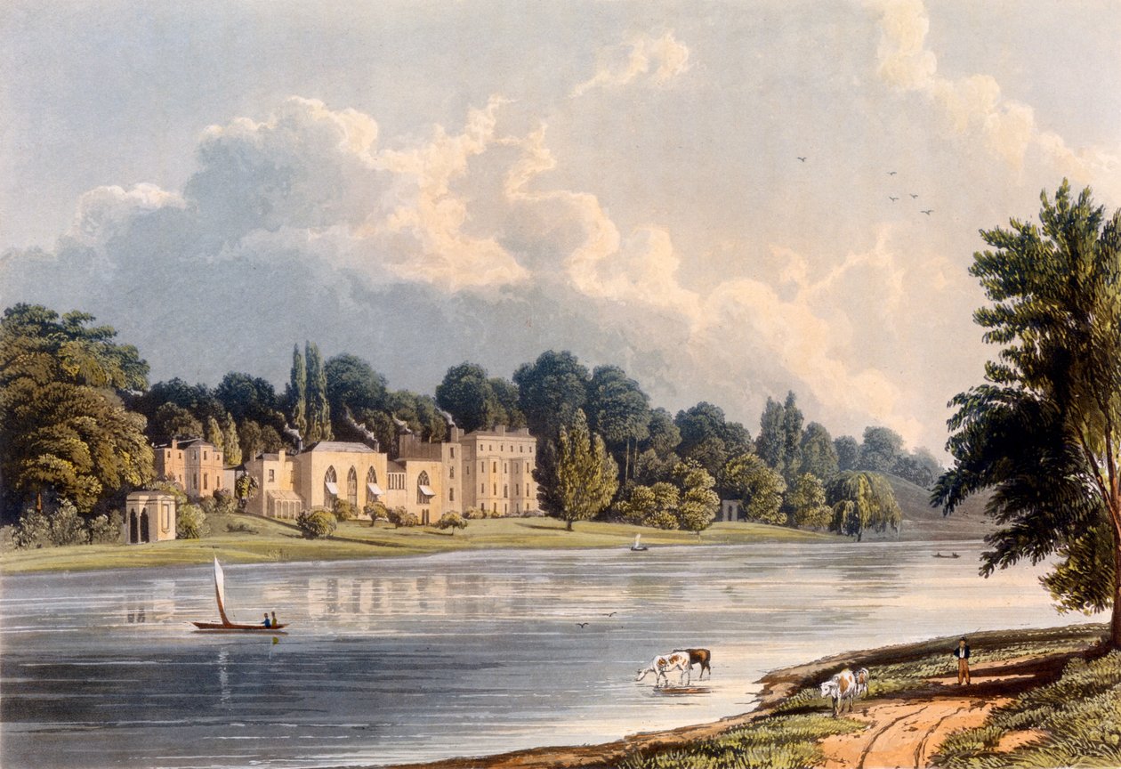 Pápa villája Twickenhamban, 1828 alkotó: William Westall