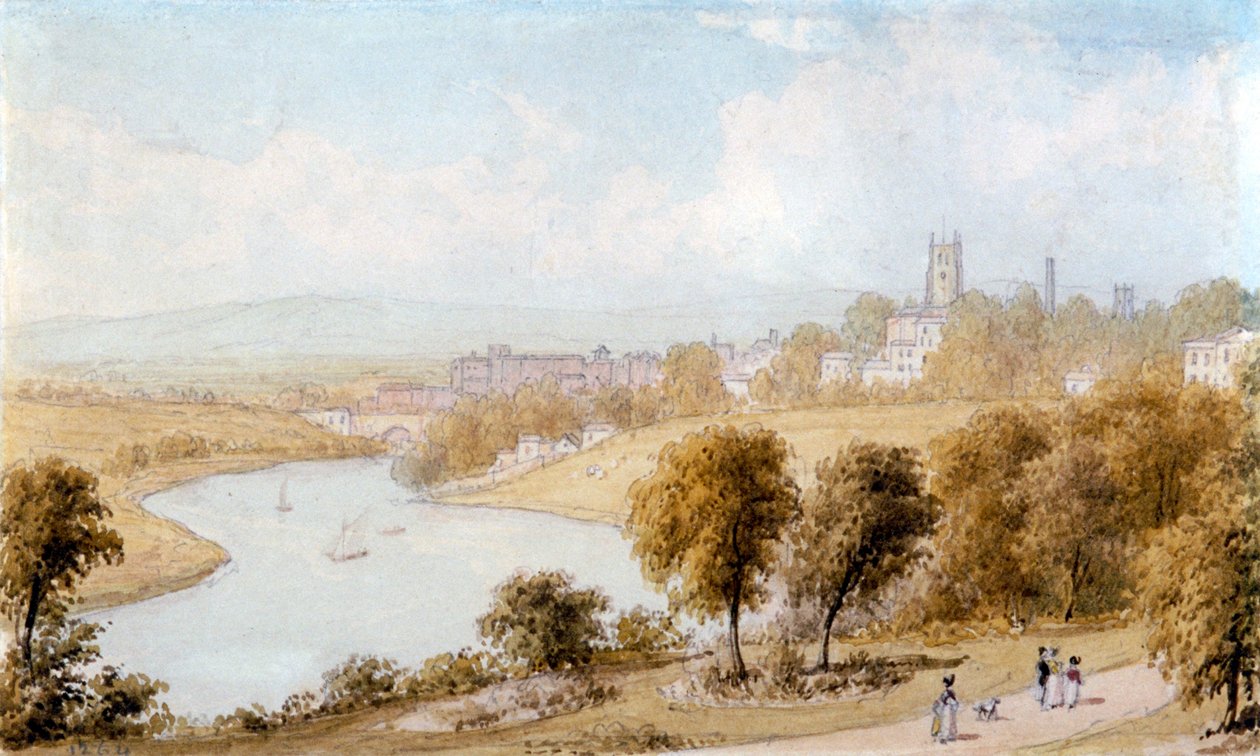 „River Dee és a Szent János-templom”, 19. század alkotó: William Westall