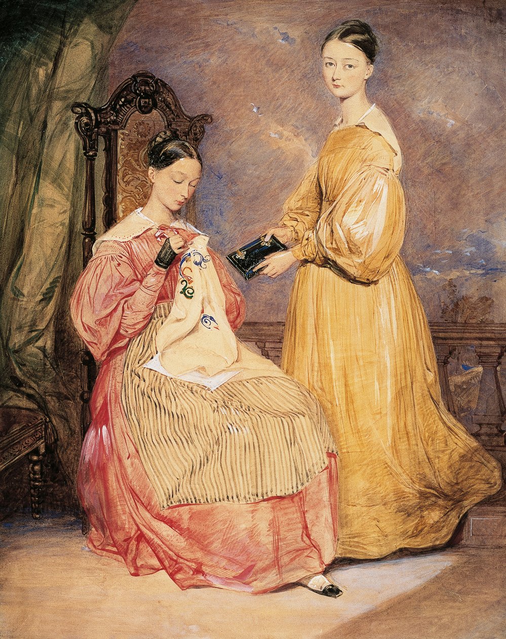 Florence Nightingale (1820-1910) portréja nővérével, Frances Parthenope-val, William White Warren akvarellje (1832-1911 vagy 1912) alkotó: William White (attr. to) Warren