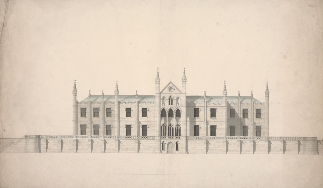 A cambridge-i főiskolák tervezett tervének emelése alkotó: William Wilkins