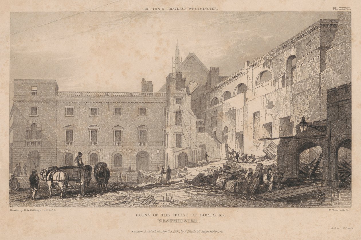A Lordok Házának romjai, Westminster alkotó: William Woolnoth
