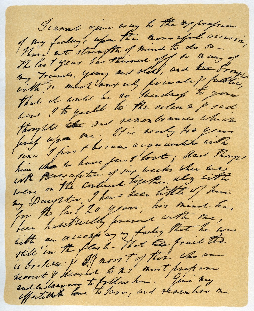 William Wordsworth levele Samuel Taylor Coleridge haláláról, 1834. július 29-én. alkotó: William Wordsworth