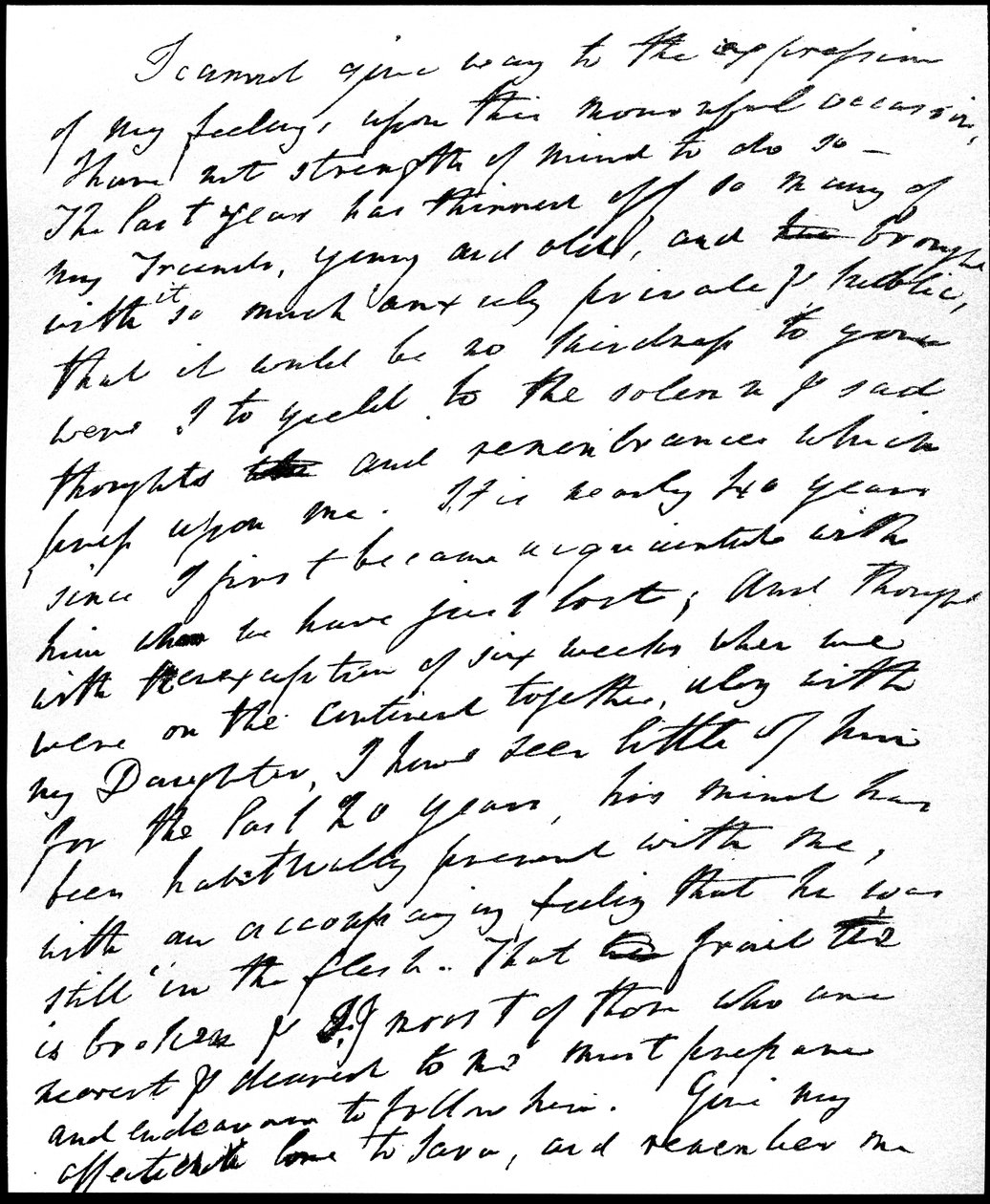 Részvétnyilvánító levél Henry Nelson Coleridge-nek nagybátyja és apósa, Samuel Taylor Coleridge 1834. július 25-én, 1834. július 29-én bekövetkezett halála kapcsán (toll és tinta papíron) alkotó: William Wordsworth