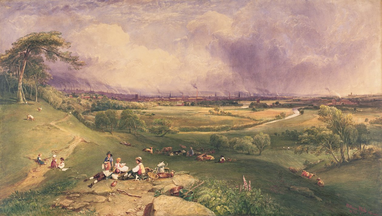 Manchester a szikláról, Higher Broughton (akvarell papíron) alkotó: William Wyld