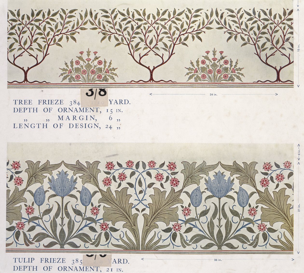 Tapéta mintakönyv, 1917 előtt (nyomtatott) alkotó: William and Company Morris