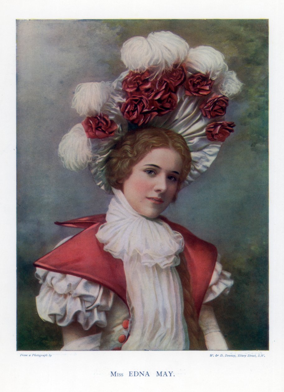 Edna May amerikai színésznő és énekesnő, 1901. alkotó: William and Daniel Downey
