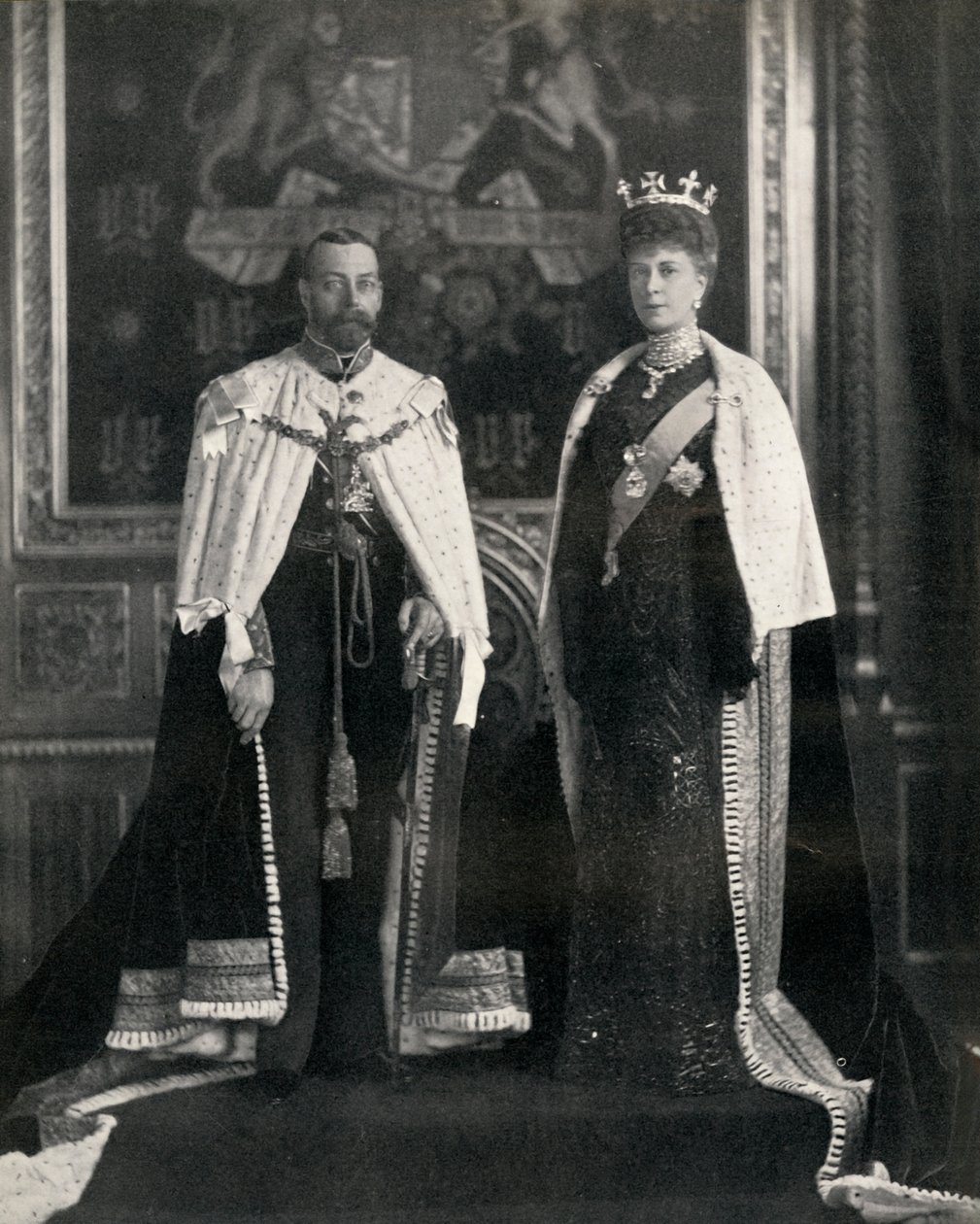 V. György király és Mária királyné a parlament első megnyitóján, 1911. február 6-án. alkotó: William and Daniel Downey