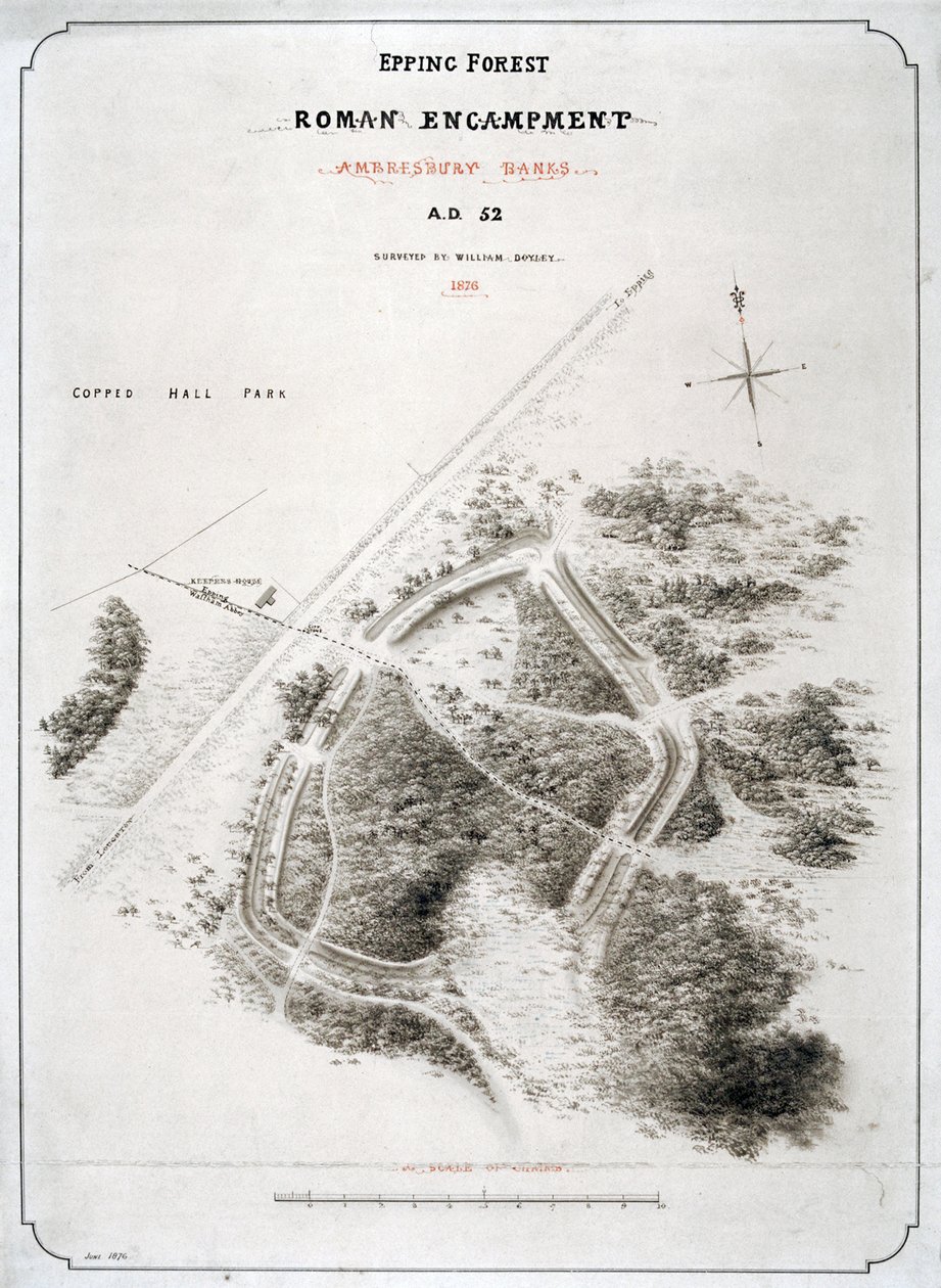 Római tábor Epping Forestben, Essexben, 1876 alkotó: William d