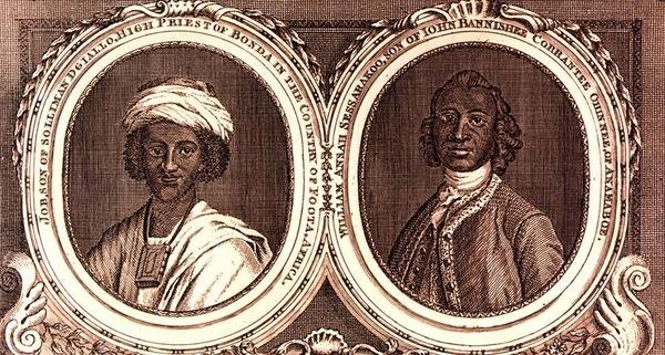 Job, Szulejmán Diallo, az afrikai Foota országbeli Bonda főpapja és William Ansah Sessarakoo, John Bannishee Corrantee Ohinnee fia Annamaboe-ból alkotó: William of Bath (after) Hoare