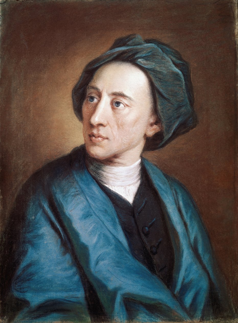 Alexander Pope brit költő portréja turbánban (olaj, vászon alkotó: William Hoare