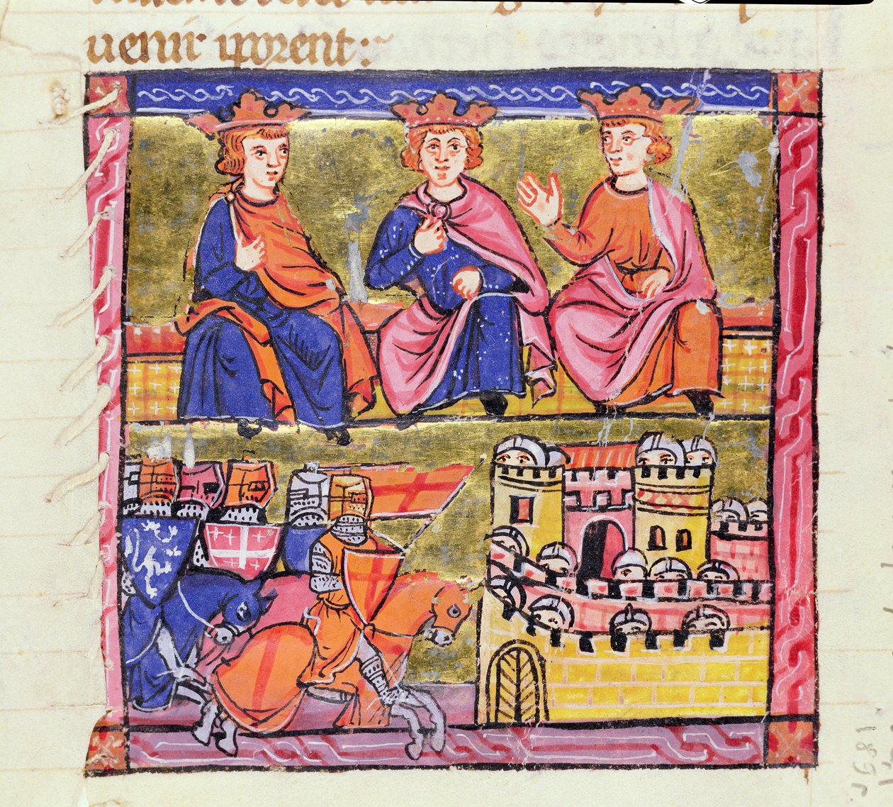 Ms 828 f.189r Akkói tanácskozás és Damaszkusz ostroma, második keresztes hadjárat, a "Histoire d