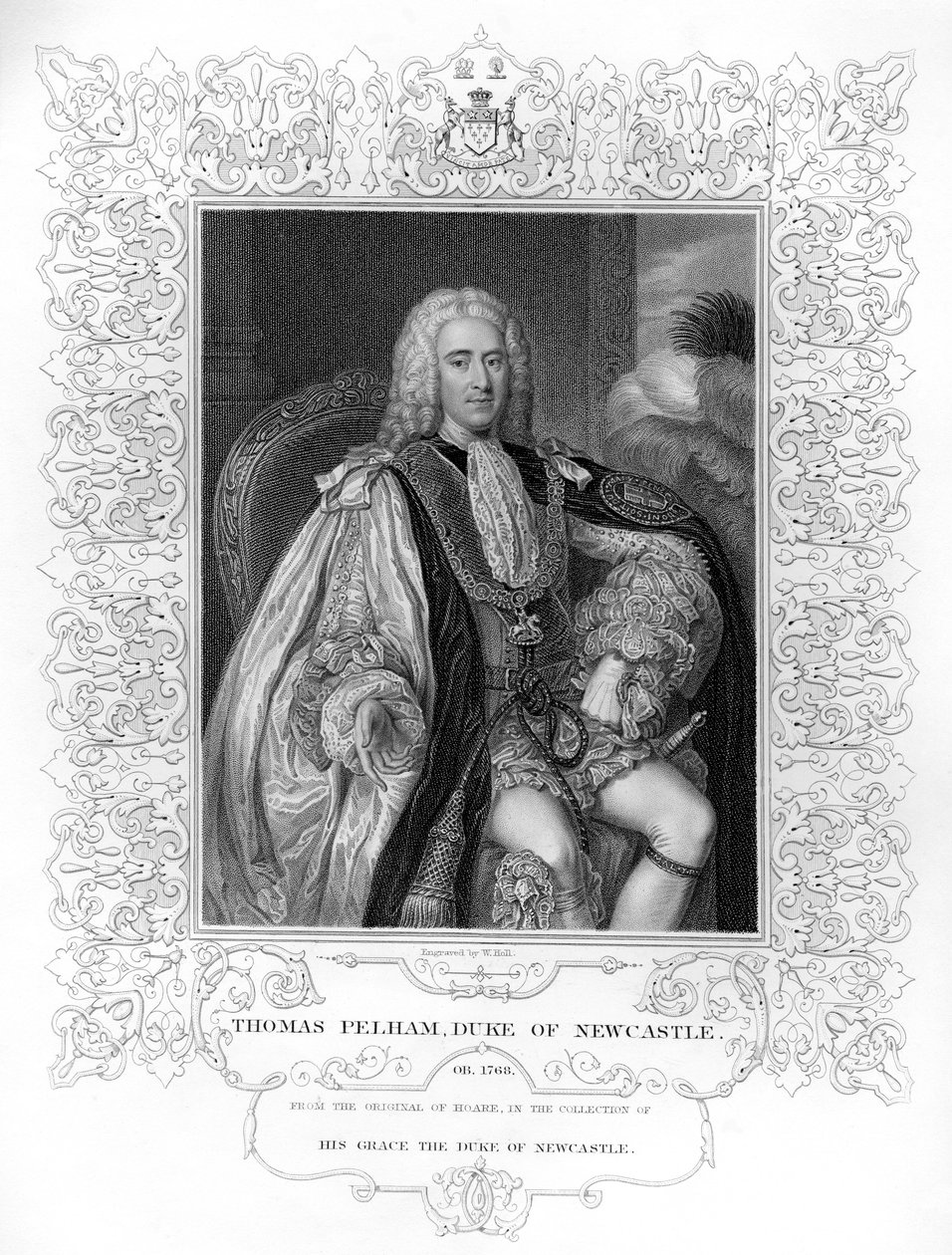 Thomas Pelham-Holles, Newcastle 1. hercegének portréja alkotó: William the Younger Holl