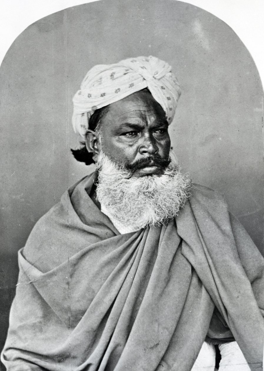 Egy indiai férfi portréja, az "India viselete és népe" című kötetből, 1860 körül. alkotó: Willoughby Wallace Hooper