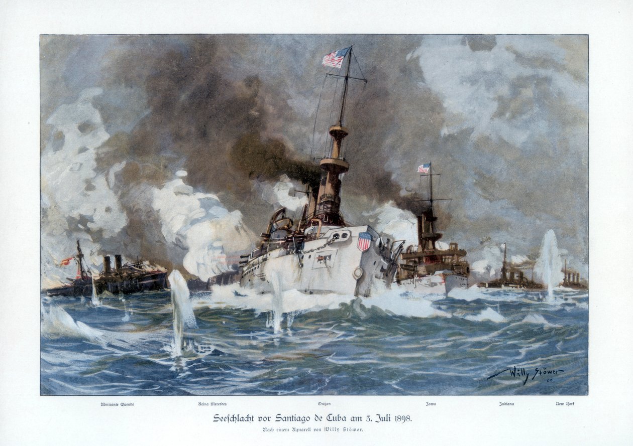 Santiago de Cuba csata, 1898. július 3., 1900. alkotó: Willy Stöwer
