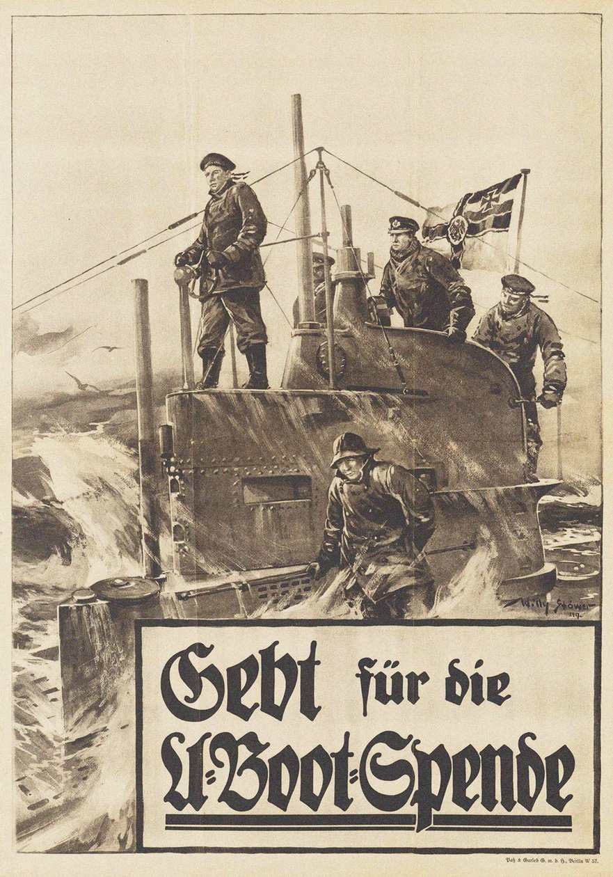 Adja át a Submarine adománynak. Plakát, 1917 alkotó: Willy Stöwer