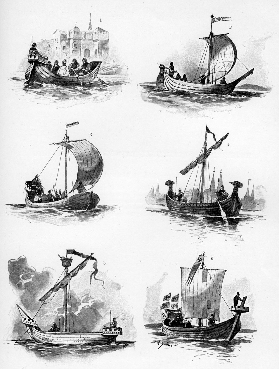 A Hanza-szövetség hajói a 14. és 15. században, 1903. alkotó: Willy Stöwer