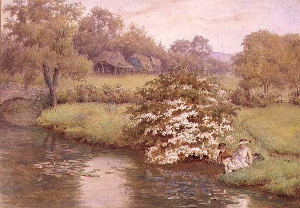 Patak mellett játszó gyerekek alkotó: Wilmot R.W.S. Pilsbury