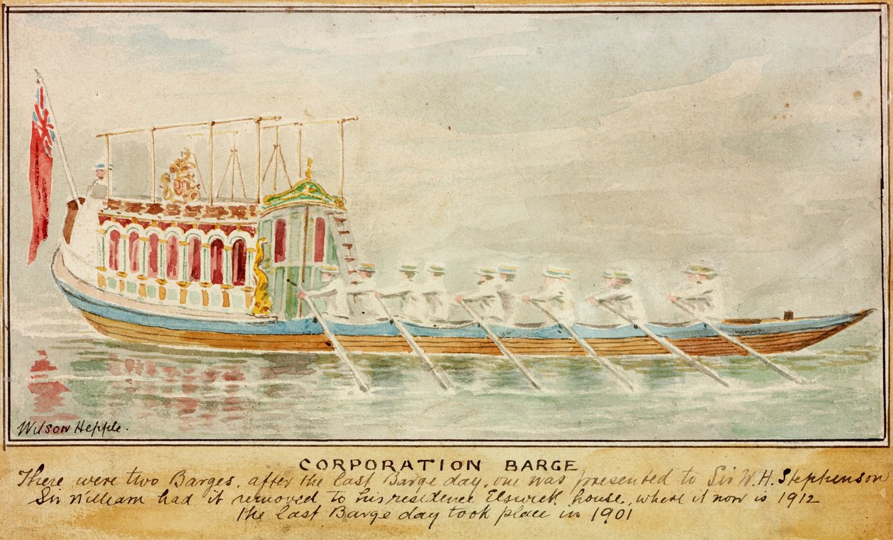 The Corporation Barge (tinta és akvarell papíron) alkotó: Wilson Hepple