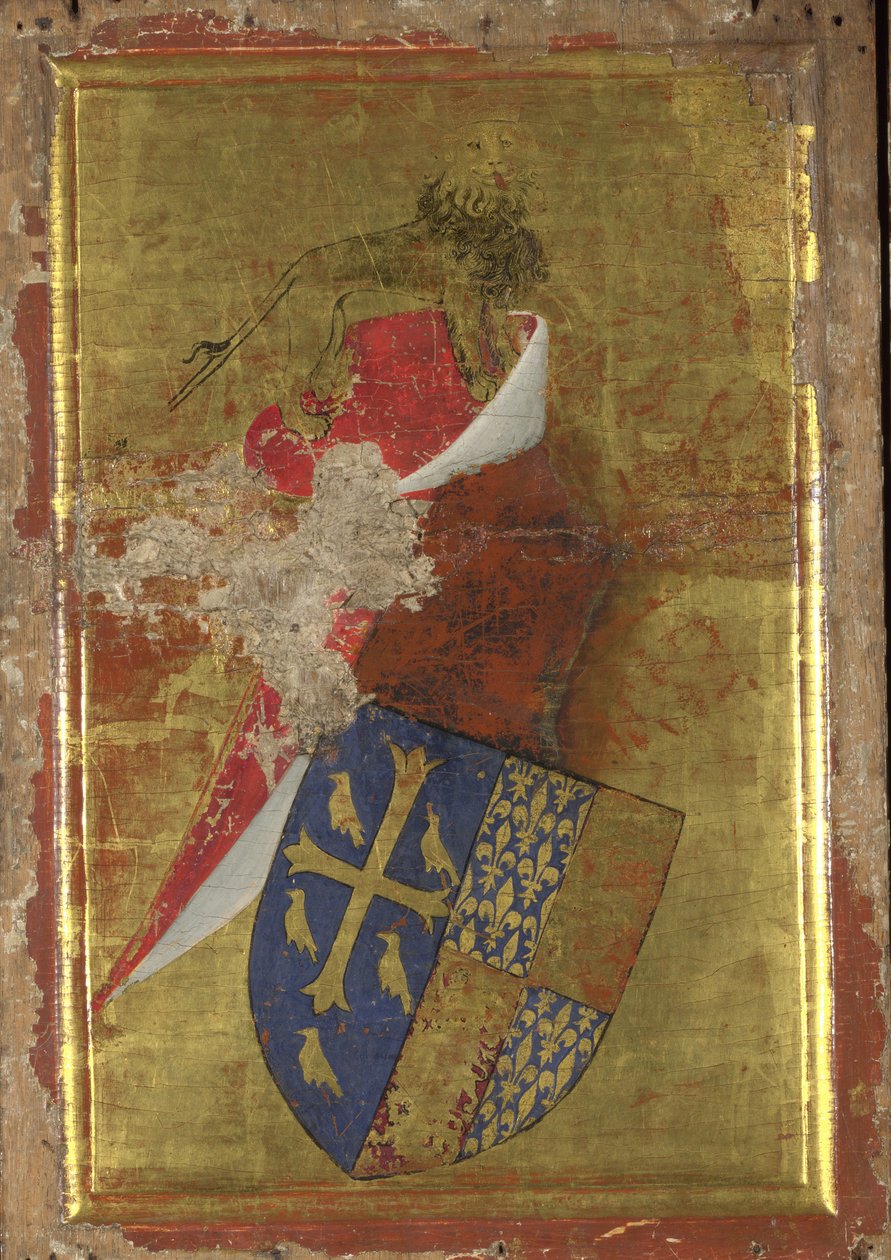 II. Richard angol címere A Wilton Diptych külső táblája, 1395 és 1399 között alkotó: Wilton Master