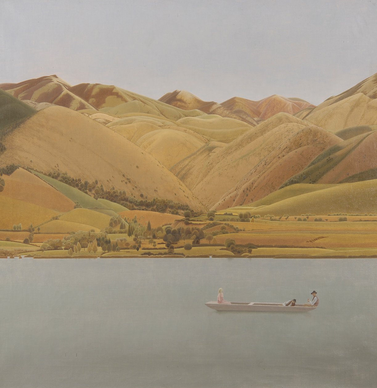 Edge of Abruzzi: Hajó három emberrel a tavon alkotó: Winifred Knights