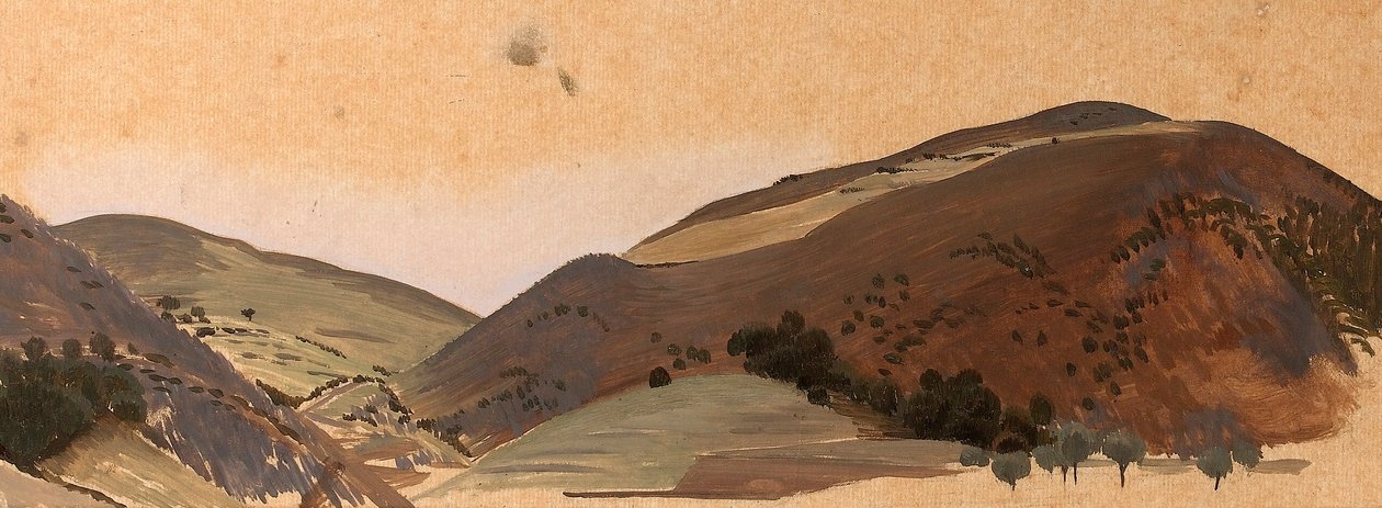 Tájtanulmány Santissima Trinitának, 1924 körül (olaj, pauszpapír) alkotó: Winifred Knights