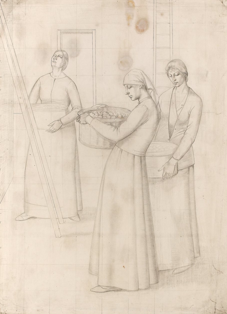 Tanulmány a „Design for Wall Decoration”-hez, 1918 körül (ceruza papíron) alkotó: Winifred Knights