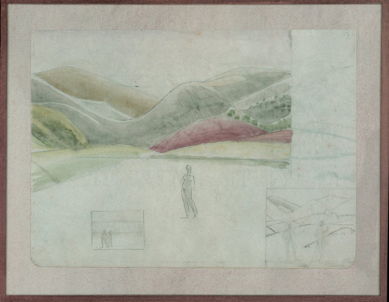 Tanulmány Santissima Trinitának, 1924 körül (ceruza és akvarell papíron) alkotó: Winifred Knights