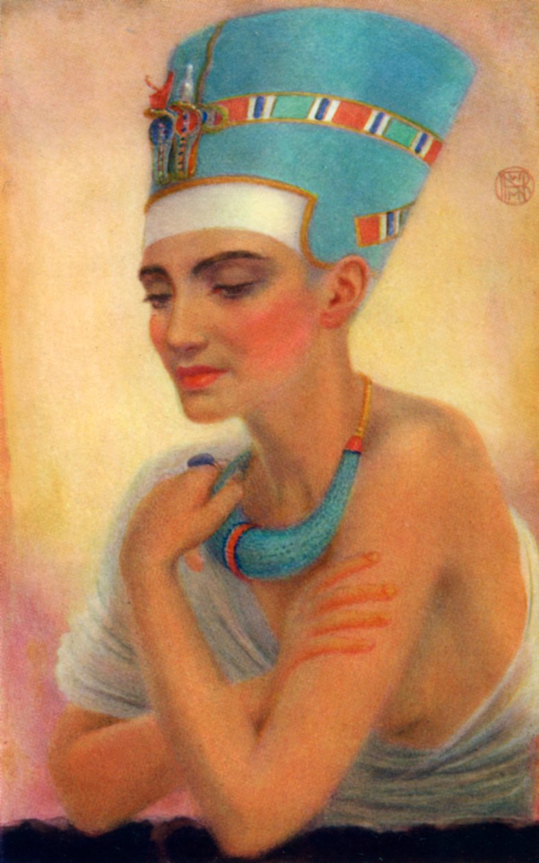 Nefertiti, a 18. dinasztia ókori egyiptomi királynője, ie 14. század, 1926. alkotó: Winifred Mabel Brunton