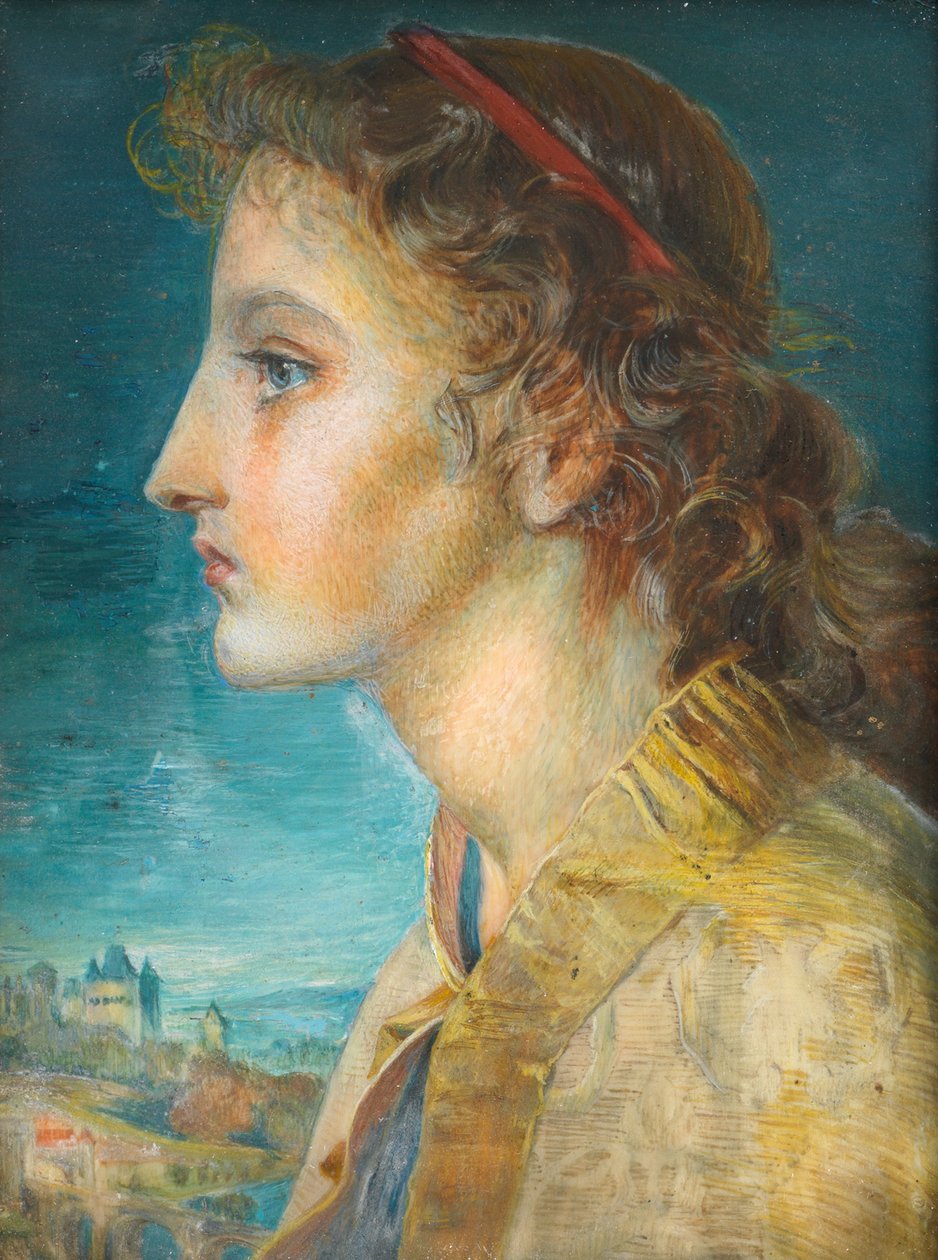Oriana (akvarell és testfesték a kártyán) alkotó: Winifred Sandys