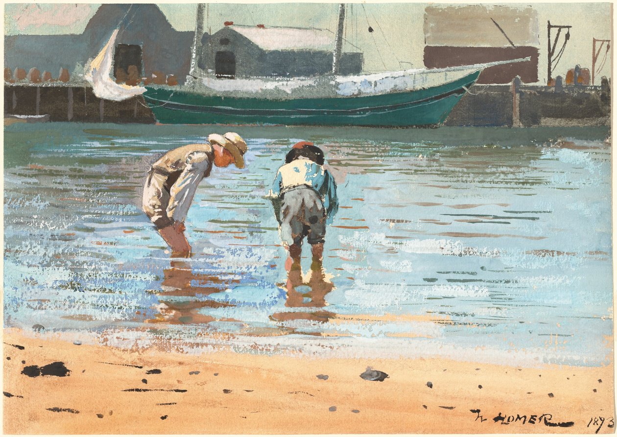 Fiúk Wading alkotó: Winslow Homer