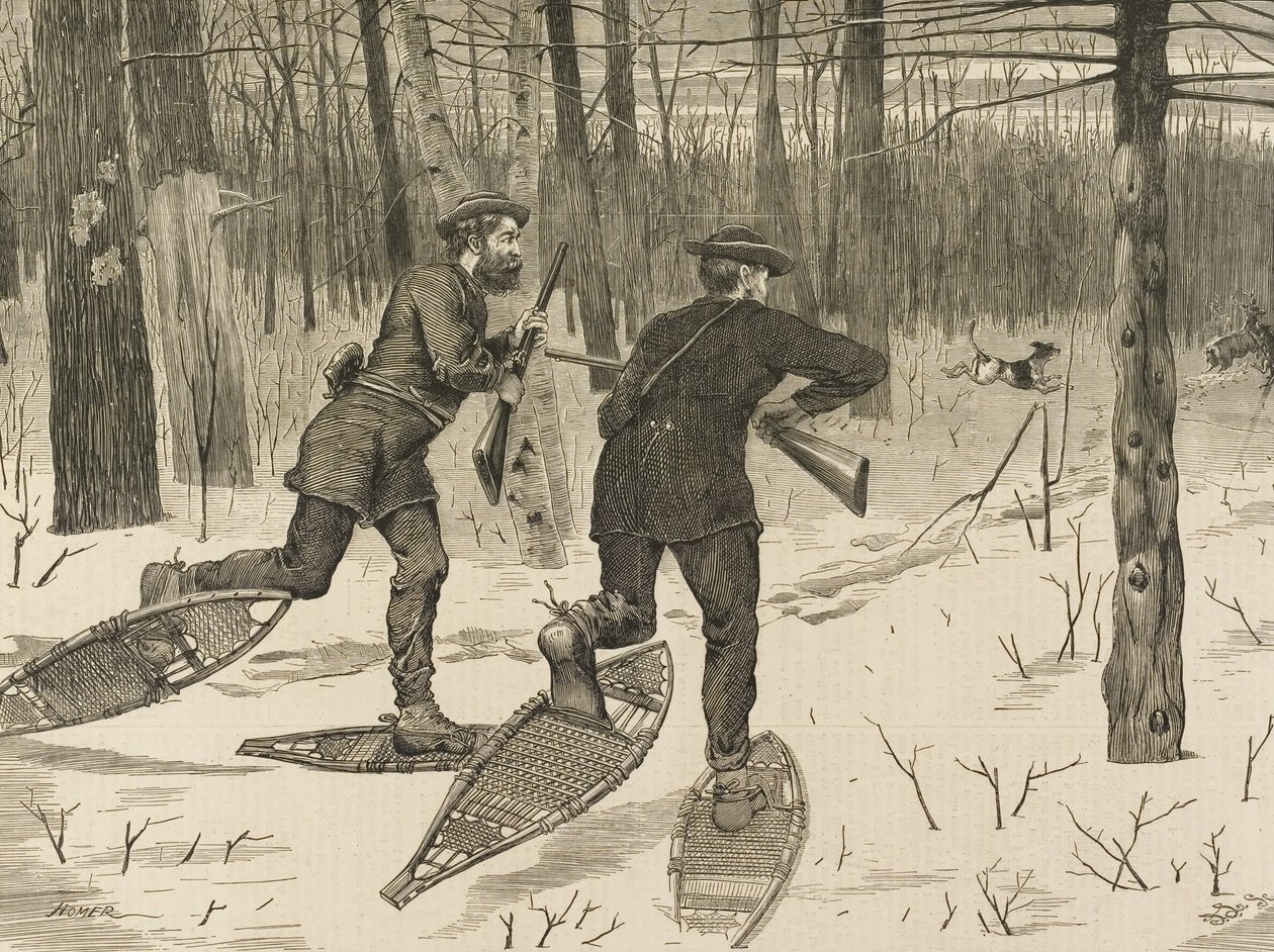 Szarvasvadászat az Adirondackokban télen, tól 1871. január 21-én, minden szombaton, p. 57 alkotó: Winslow Homer