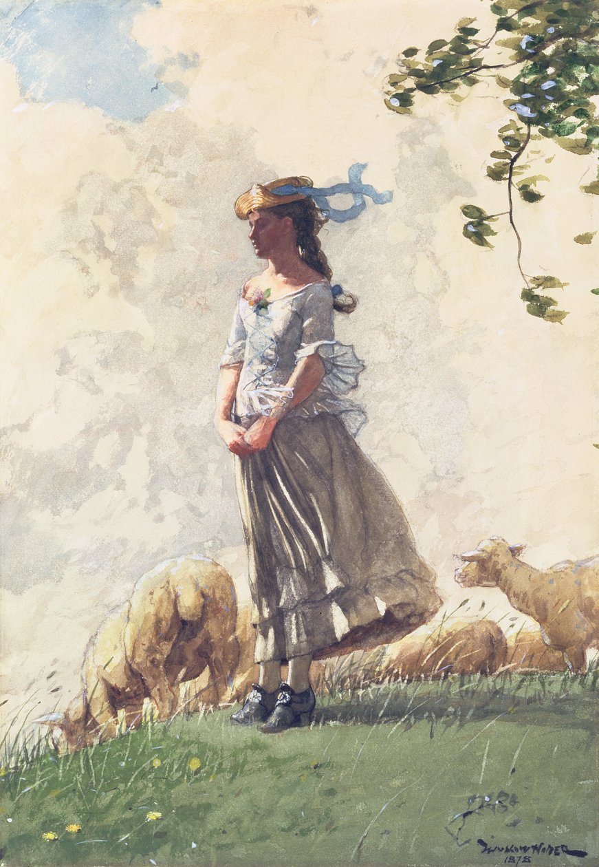 Friss levegő, 1878 (Wc faszén fölött, papíron) alkotó: Winslow Homer