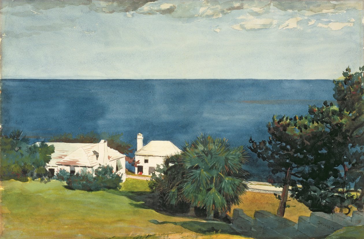 Part a Bermudánál, 1899 körül (wc ceruzával papíron) alkotó: Winslow Homer