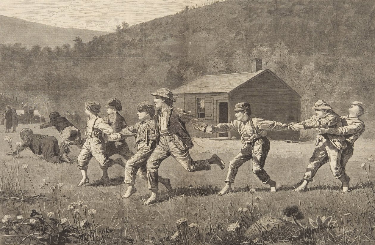 Snap the Whip, from Harpers Weekly, 1873. szeptember 20., 245-25 alkotó: Winslow Homer