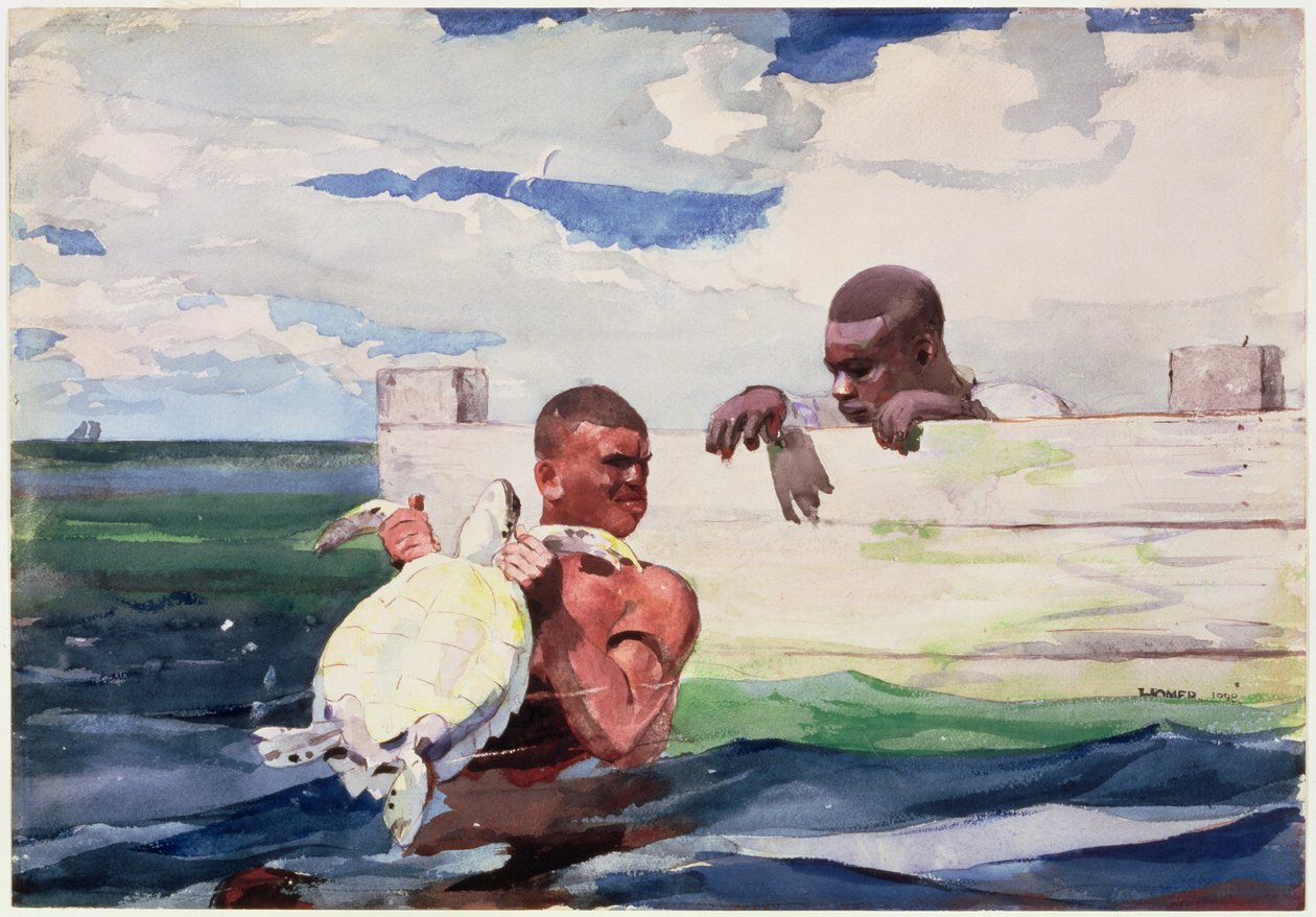 The Turtle Pound, 1898 (wc ceruzával, papíron) alkotó: Winslow Homer