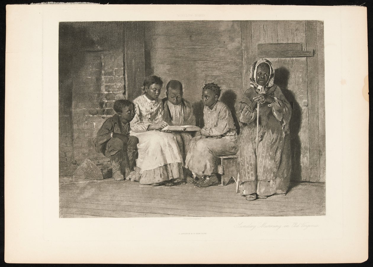 Sunday Morning in Old Virginia, 1888-91 körül (fotográfia, vászonpapír) alkotó: Winslow (after) Homer