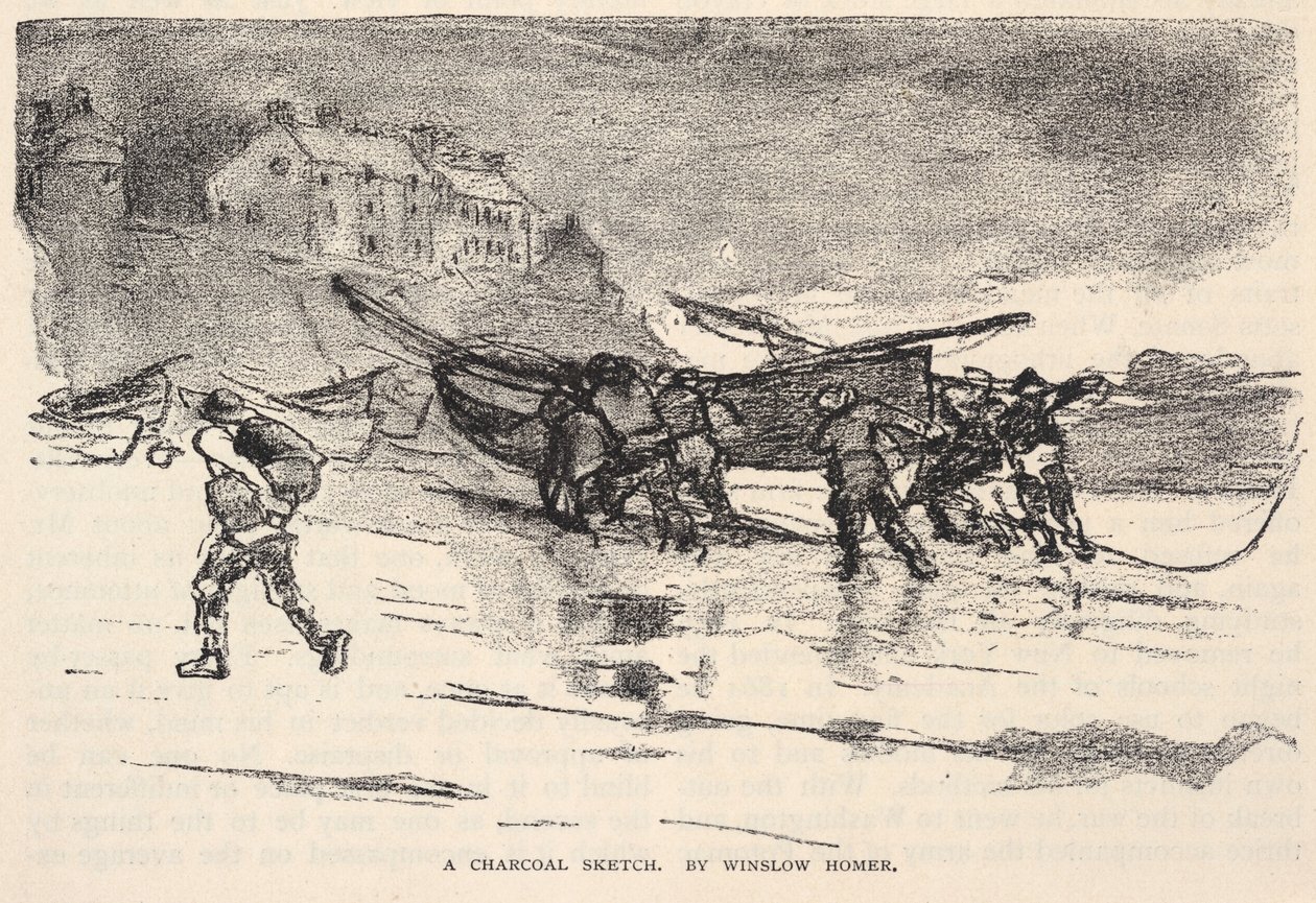 Egy szénrajz, a The Century magazin 1883. novemberi számából alkotó: Winslow Homer