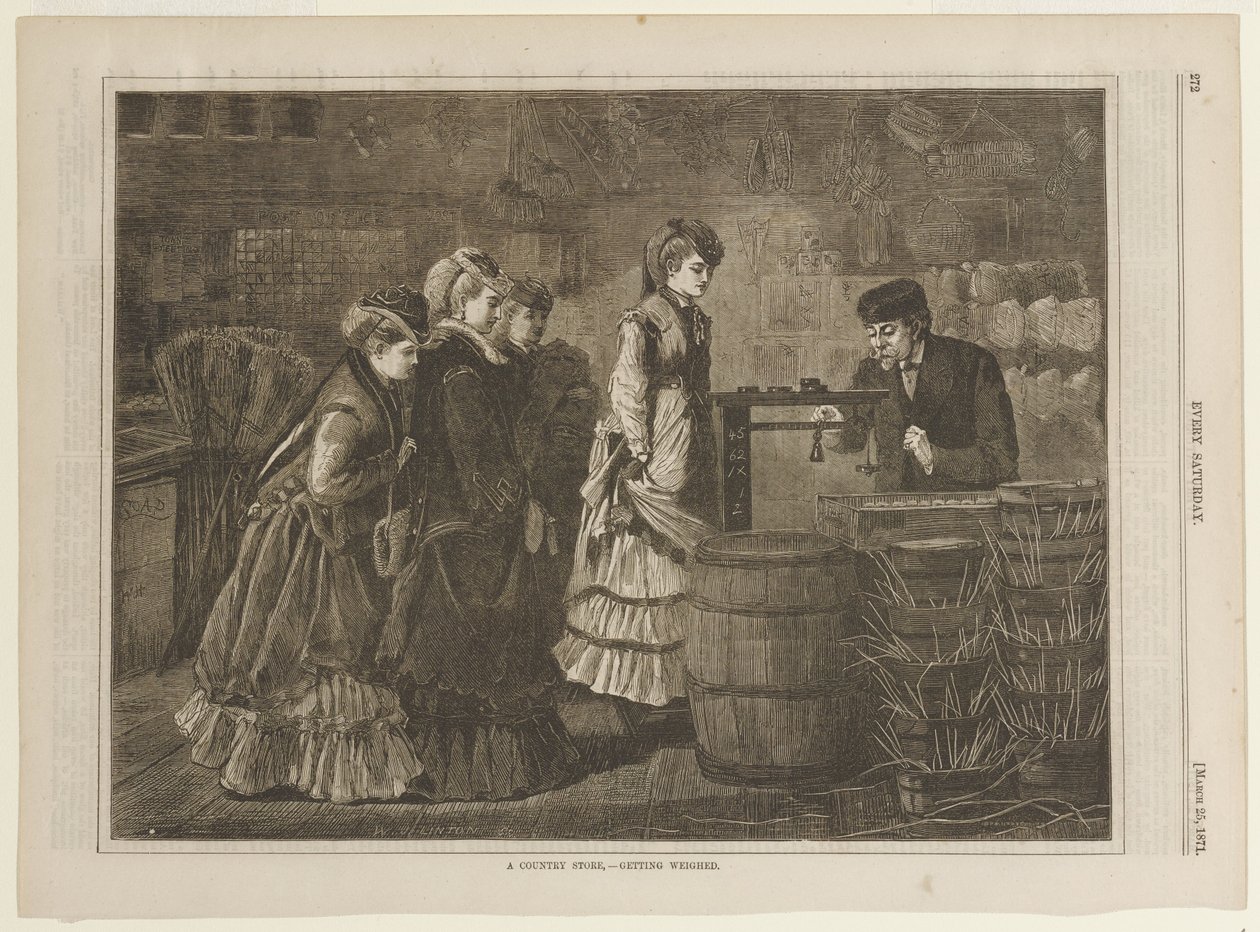 Egy vidéki bolt - Mérlegelés alkotó: Winslow Homer