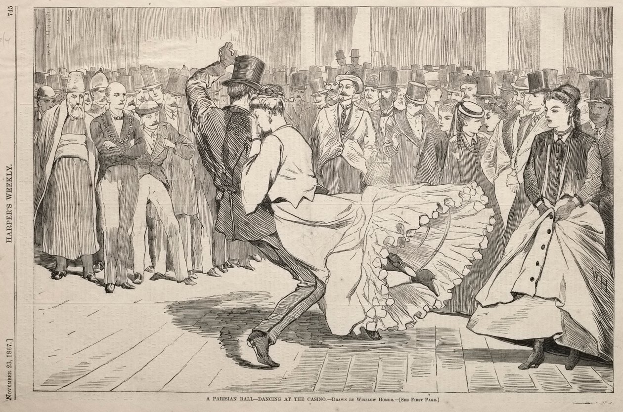 Egy párizsi bál - Tánc a kaszinóban alkotó: Winslow Homer