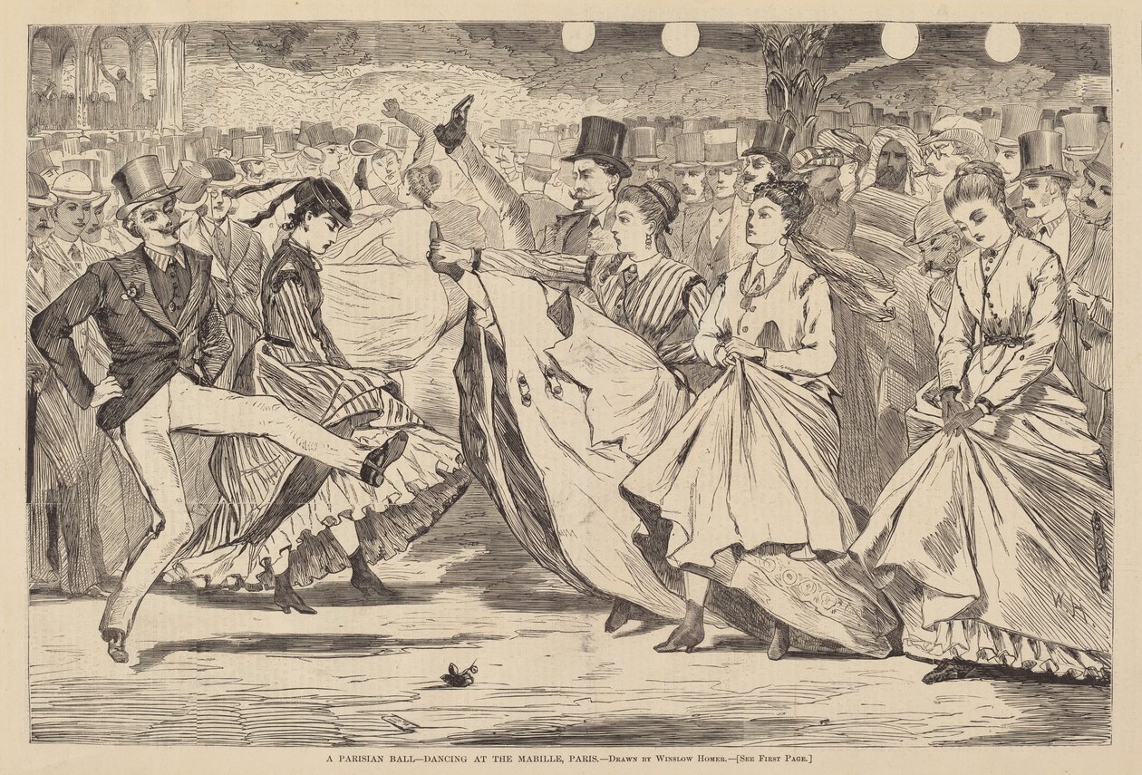 Egy párizsi bál – Tánc a Mabille-ban, Párizs, 1867. alkotó: Winslow Homer