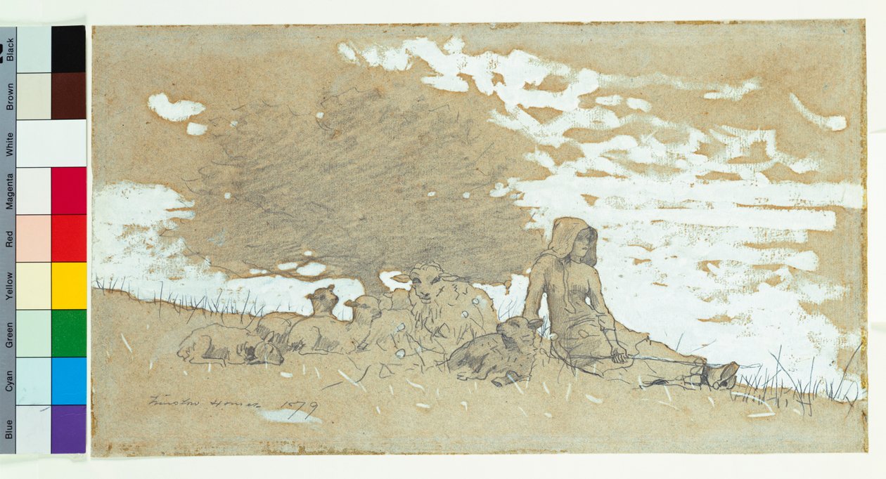 Pásztorlány, 1879 alkotó: Winslow Homer