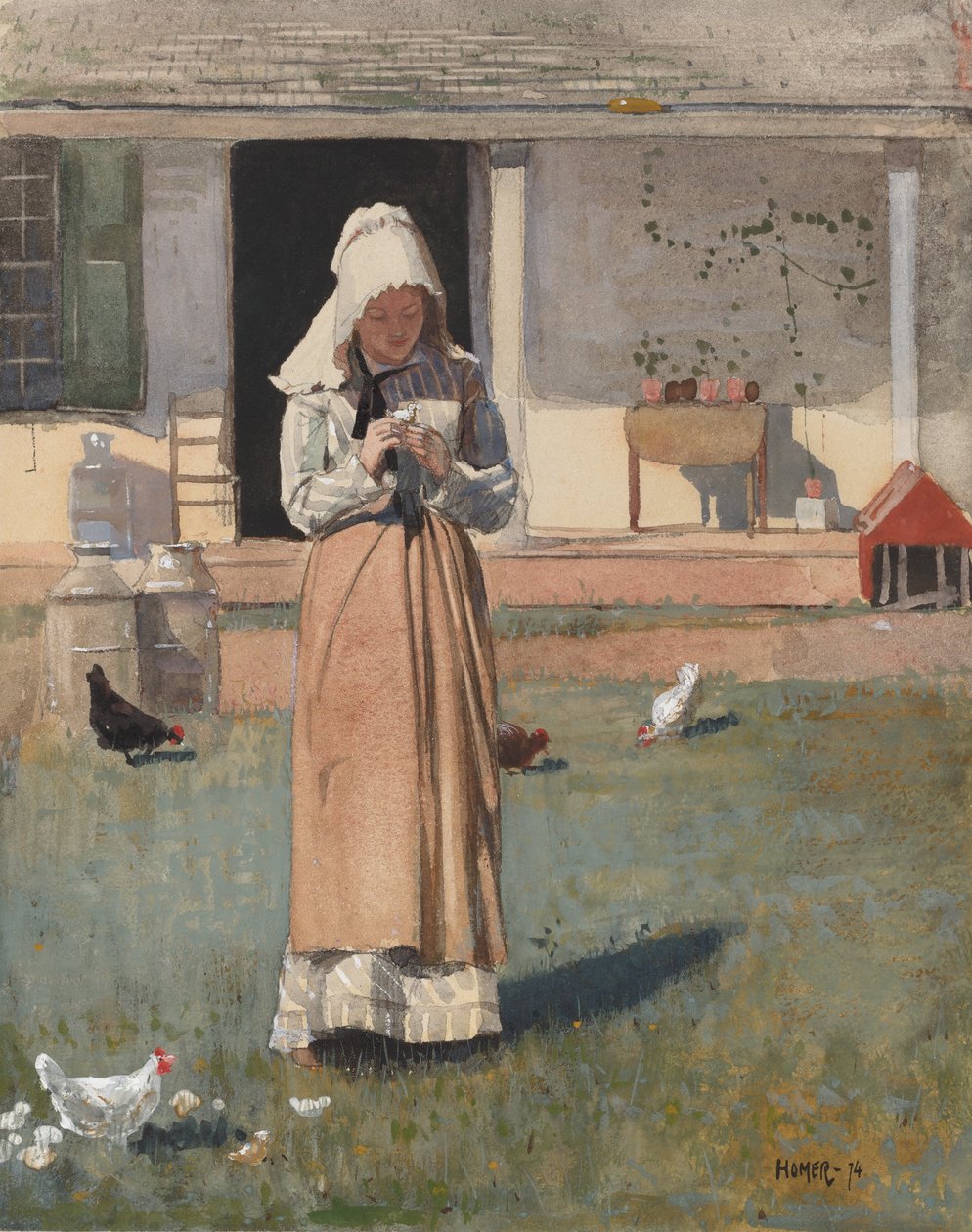 Egy beteg csirke, 1874. alkotó: Winslow Homer