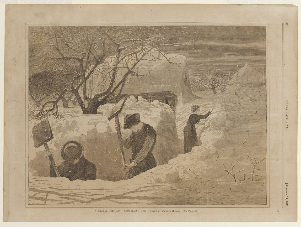 Egy téli reggel, hóeltakarítás közben alkotó: Winslow Homer