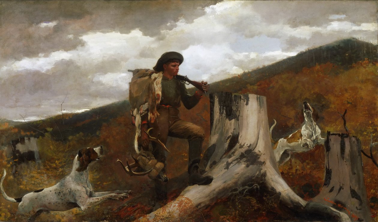 Egy vadász és a kutyák alkotó: Winslow Homer